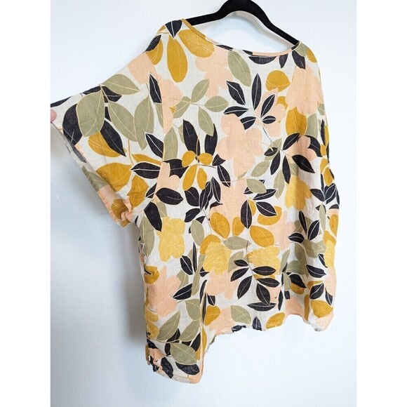 RACHEL ZOE Linen Top Womens Plus Size 3X Colorful Short Sleeve Lightweight Shirt - Picture 4 of 7